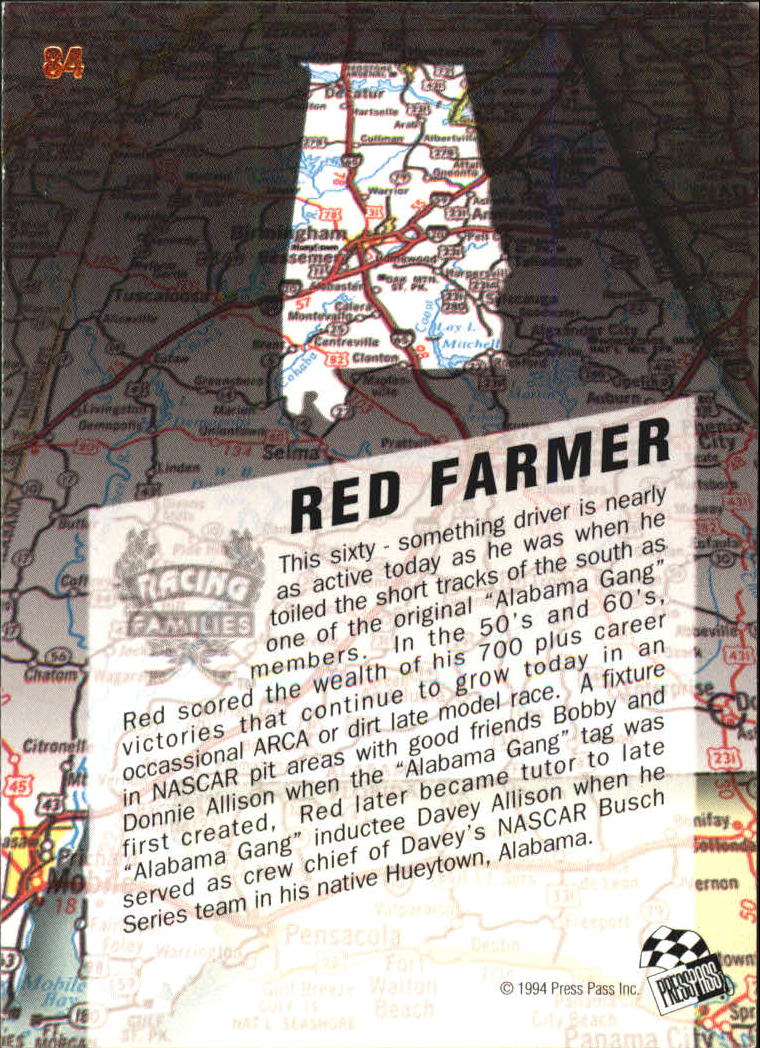 1994 VIP #84 Red Farmer RF back image