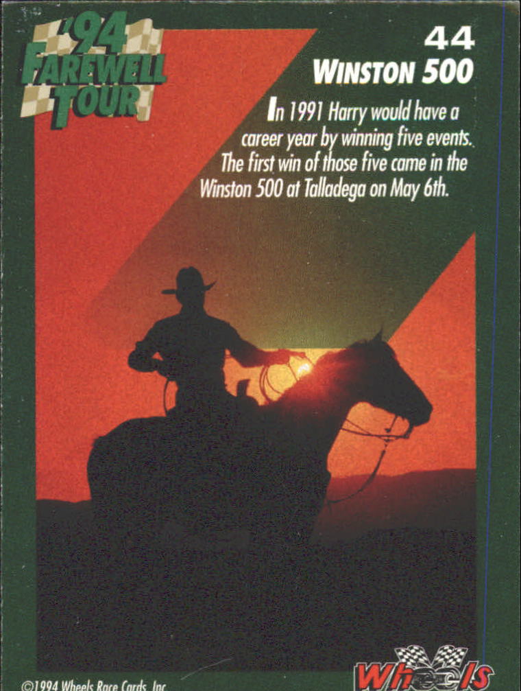 1994 Wheels Harry Gant #44 Harry Gant back image