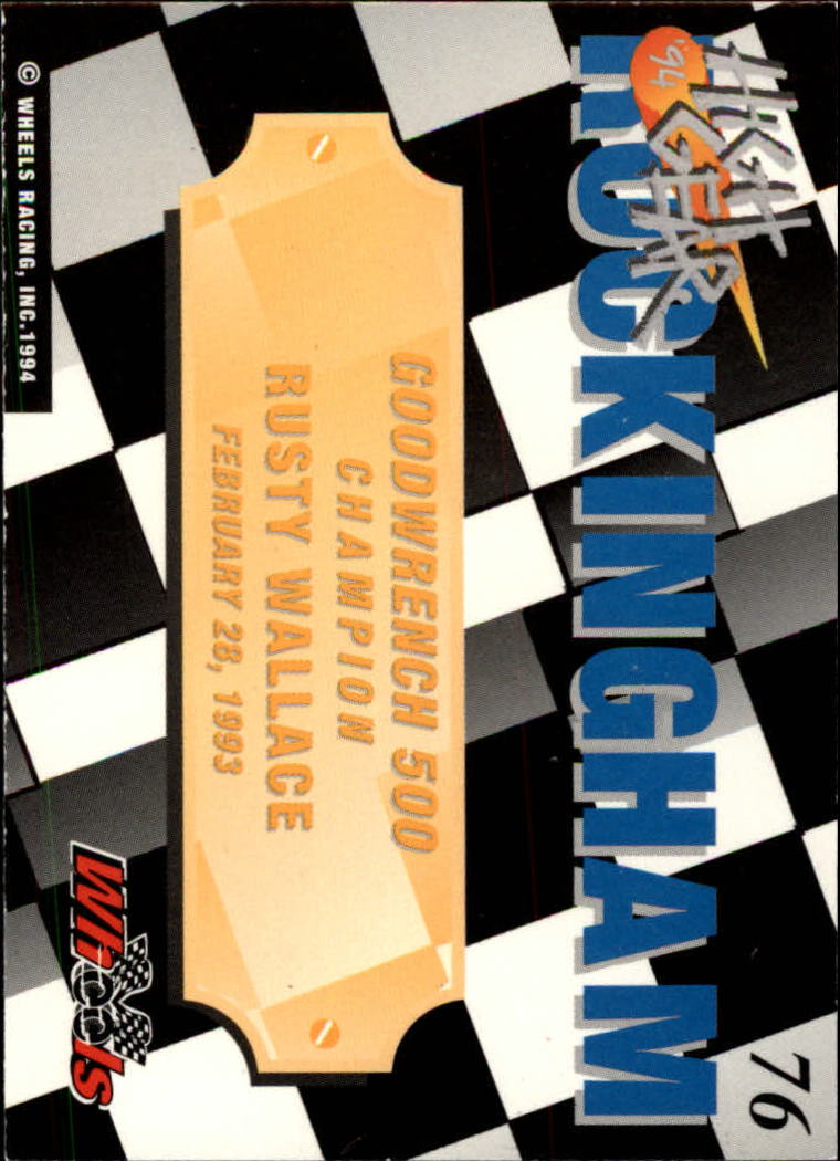 1994 Wheels High Gear #76 Rusty Wallace WIN back image