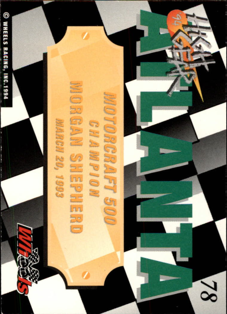 1994 Wheels High Gear #78 Morgan Shepherd WIN back image