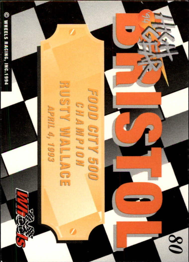 1994 Wheels High Gear #80 Rusty Wallace WIN back image