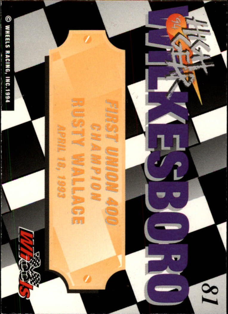 1994 Wheels High Gear #81 Rusty Wallace WIN back image