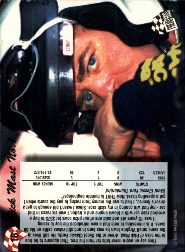 A5662- 1994 Press Pass Auto Racing 1-150 +Rookies -You Pick- 15+ FREE US SHIP - Picture 35 of 285