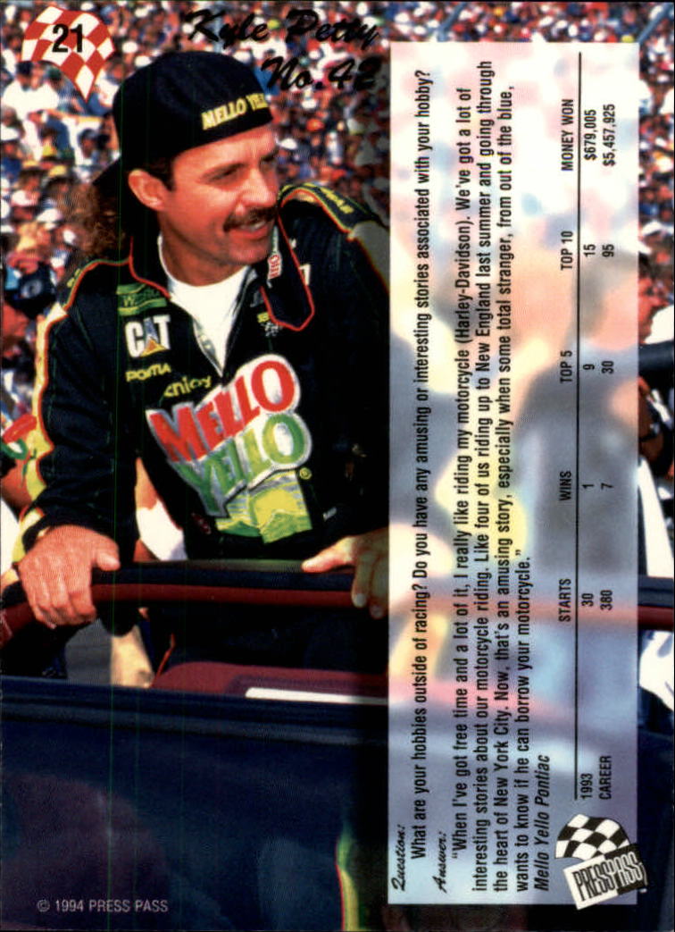 A5662- 1994 Press Pass Auto Racing 1-150 +Rookies -You Pick- 15+ FREE US SHIP - Picture 41 of 285