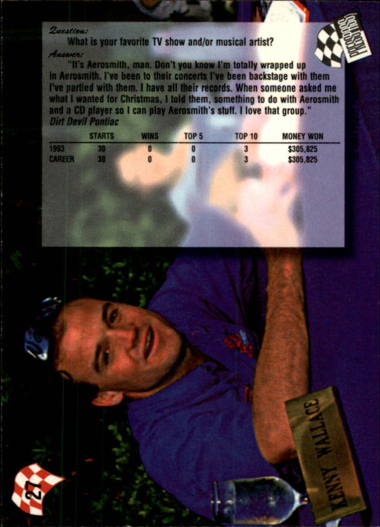1994 Press Pass #27 Kenny Wallace back image