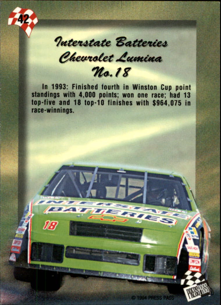 1994 Press Pass #42 Dale Jarrett's Car back image