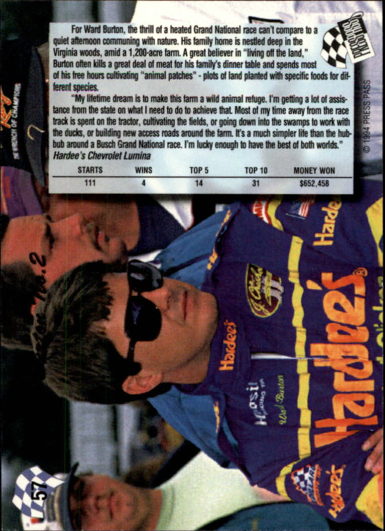 A5662- 1994 Press Pass Auto Racing 1-150 +Rookies -You Pick- 15+ FREE US SHIP - Picture 109 of 285