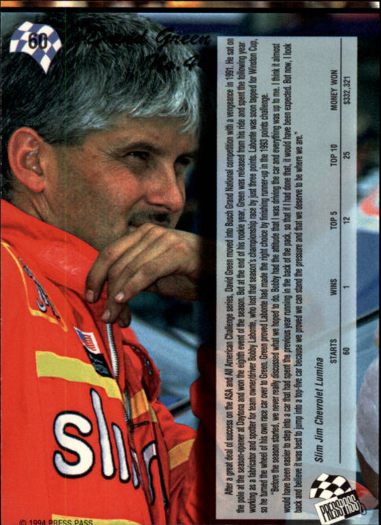 A5662- 1994 Press Pass Auto Racing 1-150 +Rookies -You Pick- 15+ FREE US SHIP - Picture 115 of 285