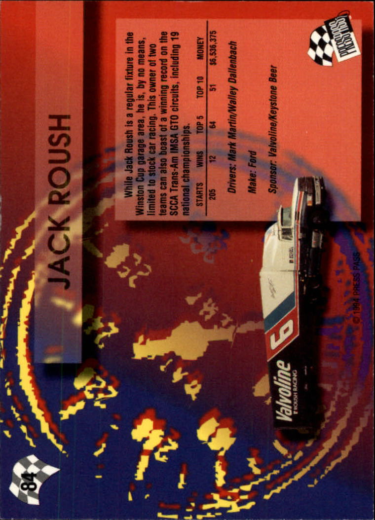 1994 Press Pass #84 Jack Roush back image