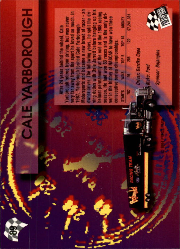 1994 Press Pass #89 Cale Yarborough back image