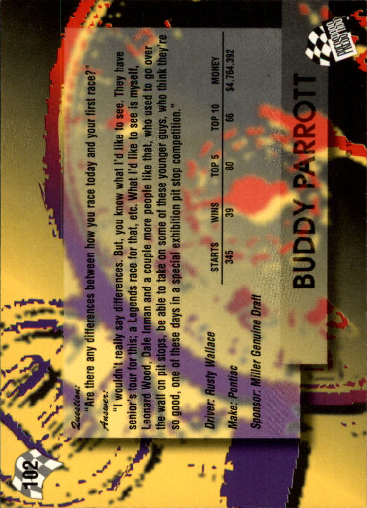 1994 Press Pass #102 Buddy Parrott back image