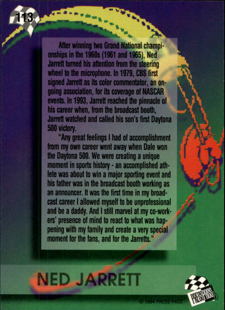 A5662- 1994 Press Pass Auto Racing 1-150 +Rookies -You Pick- 15+ FREE US SHIP - Picture 217 of 285
