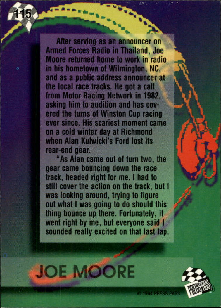 A5662- 1994 Press Pass Auto Racing 1-150 +Rookies -You Pick- 15+ FREE US SHIP - Picture 221 of 285