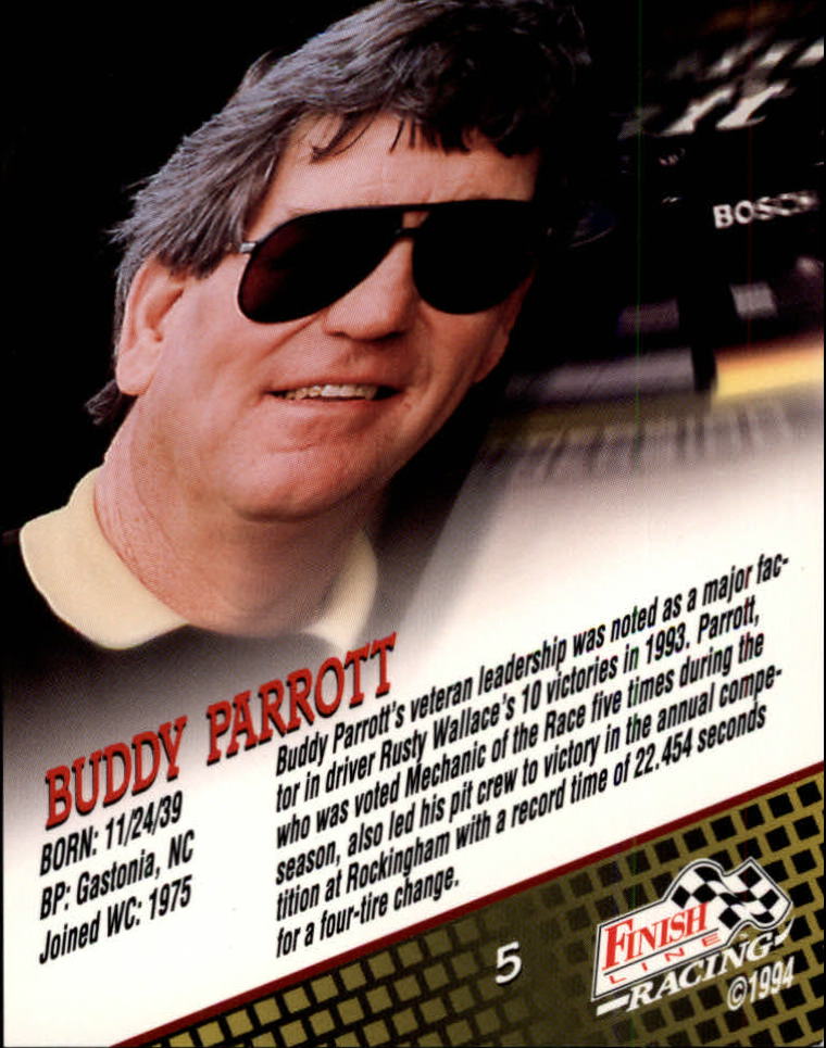 1994 Finish Line #5 Buddy Parrott back image