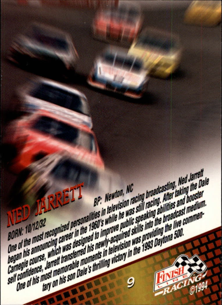 1994 Finish Line #9 Ned Jarrett back image