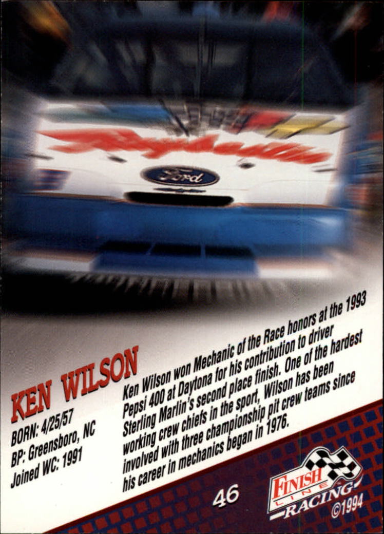 1994 Finish Line #46 Ken Wilson back image