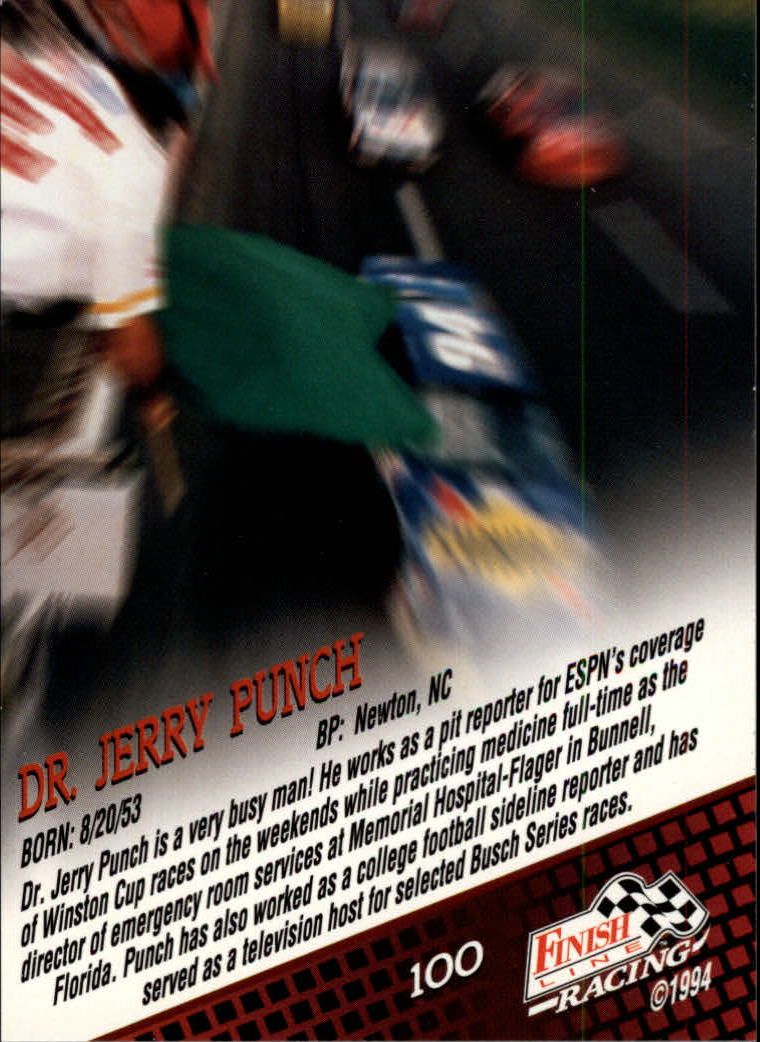 1994 Finish Line #100 Jerry Punch back image