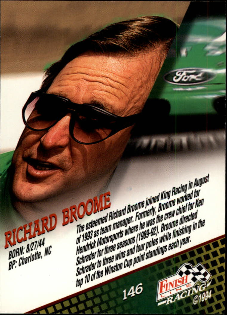 1994 Finish Line #146 Richard Broome back image