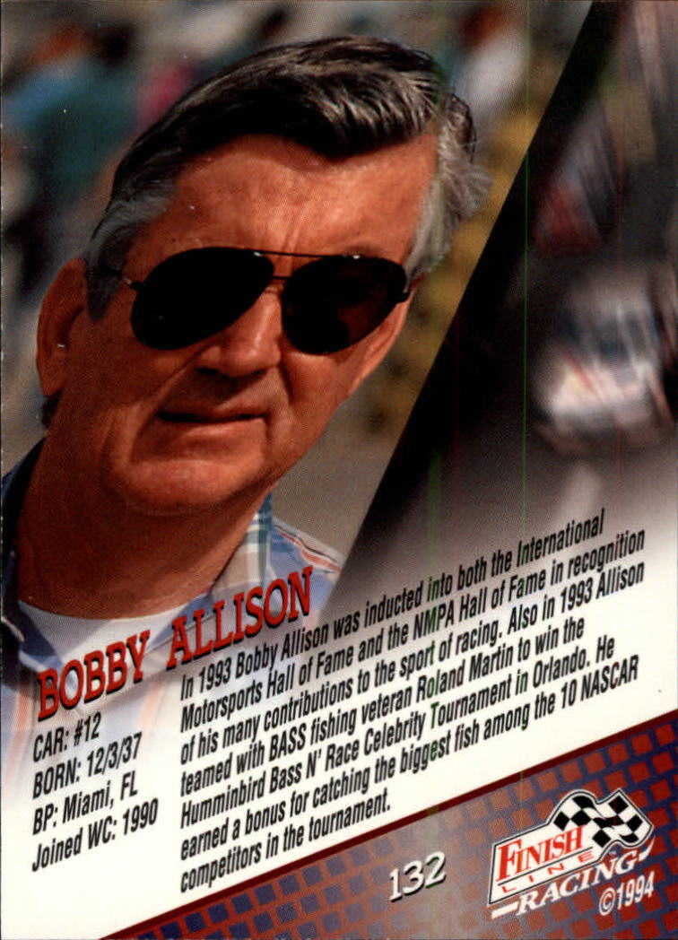 1994 Finish Line Silver #132 Bobby Allison back image