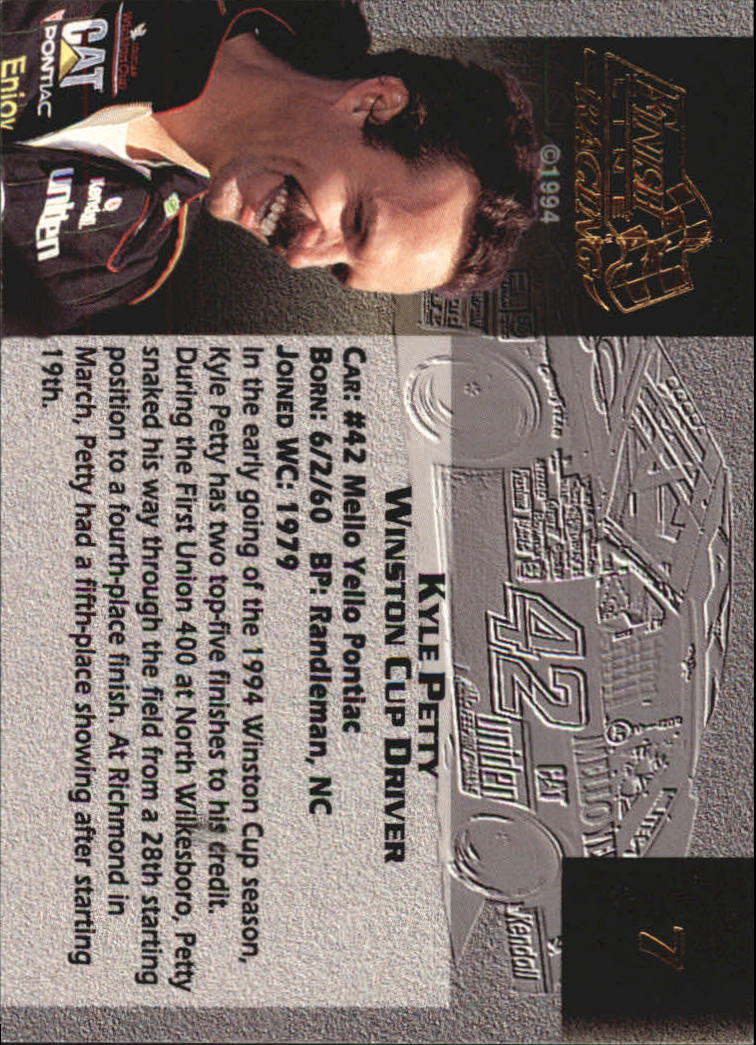 1994 Finish Line Gold #7 Kyle Petty back image