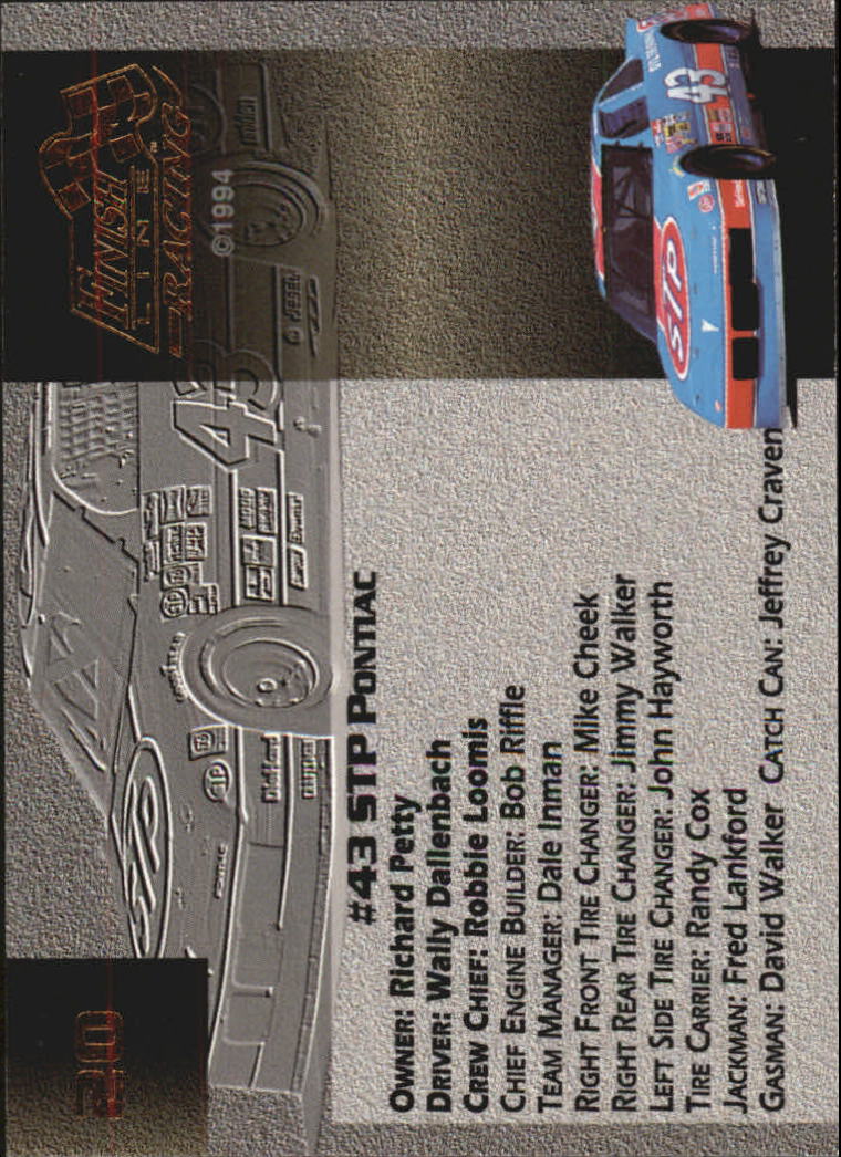 1994 Finish Line Gold #20 Wally Dallenbach Jr.'s Car back image