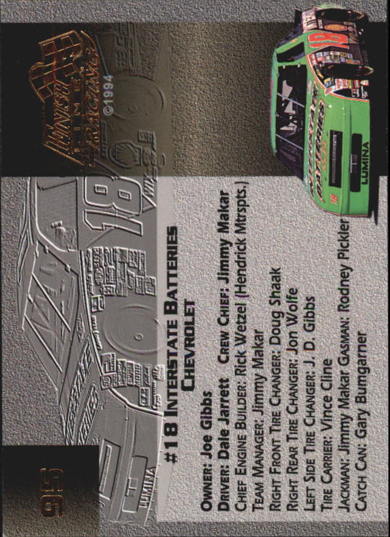 1994 Finish Line Gold #95 Dale Jarrett's Car back image