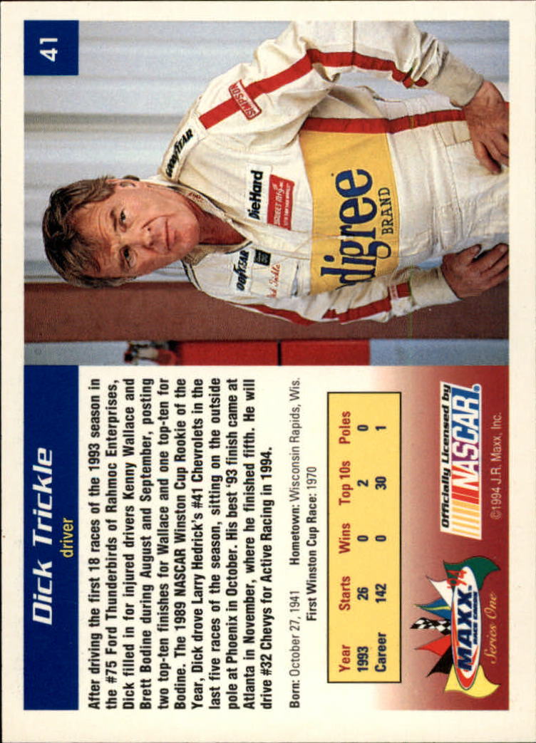 1994 Maxx #41 Dick Trickle back image
