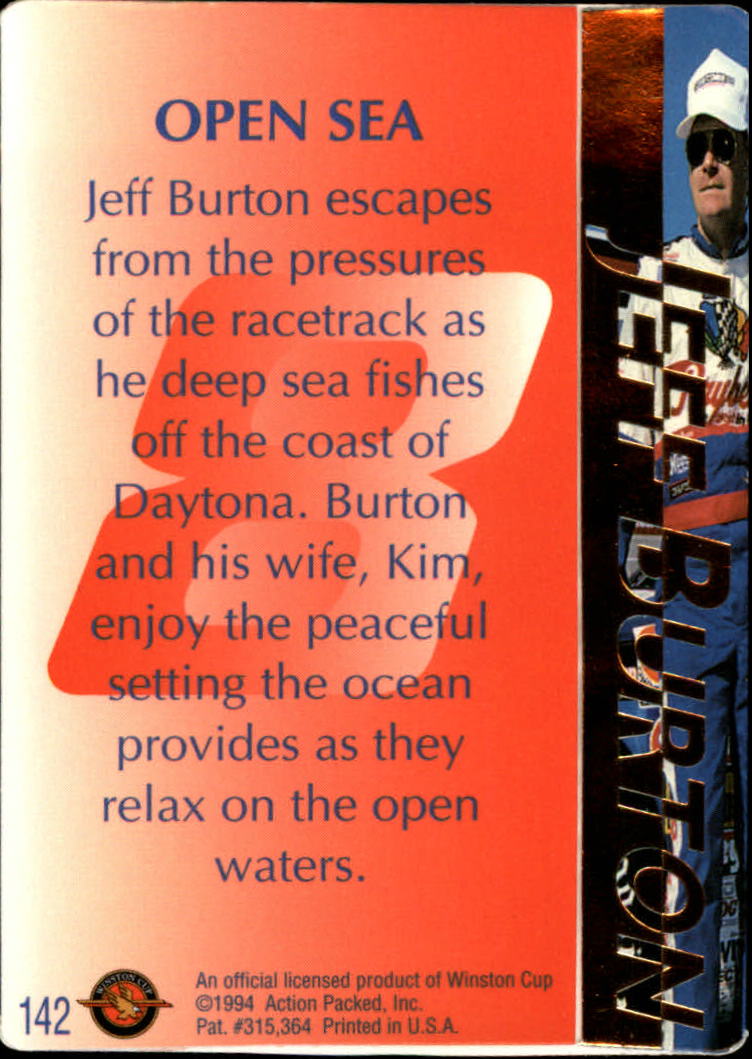 1994 Action Packed #142 Jeff Burton back image
