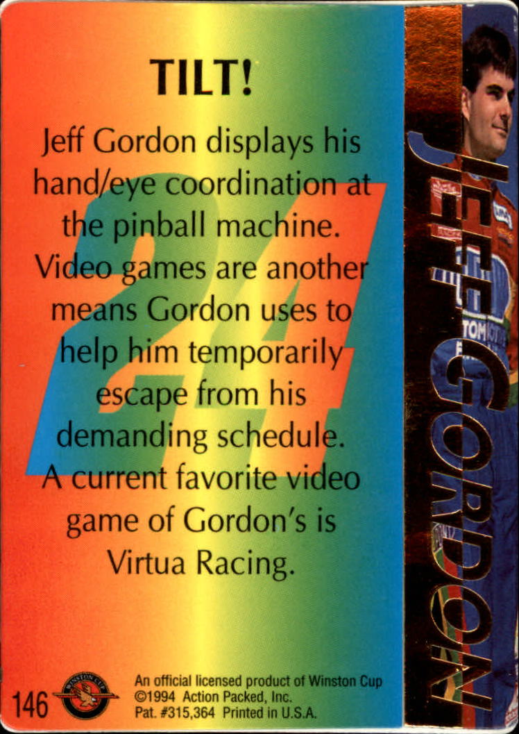 1994 Action Packed #146 Jeff Gordon back image