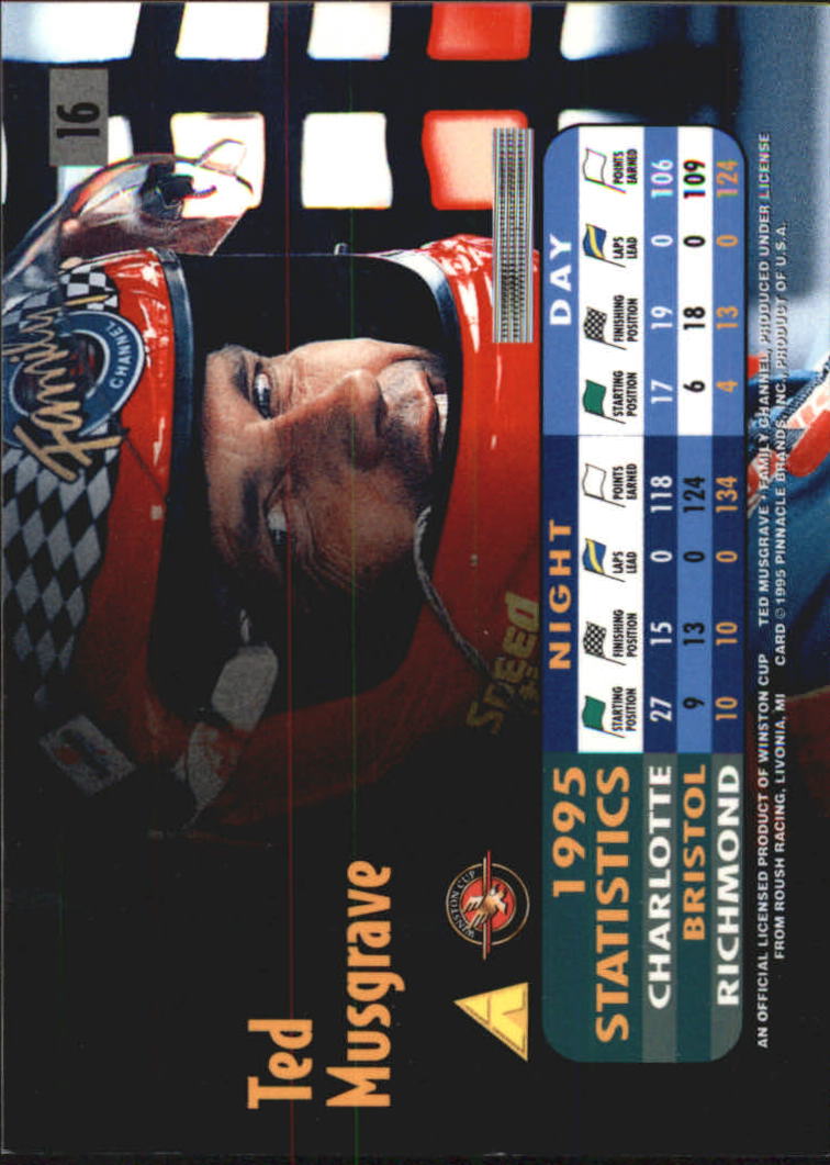 1995 Zenith #16 Ted Musgrave HG back image