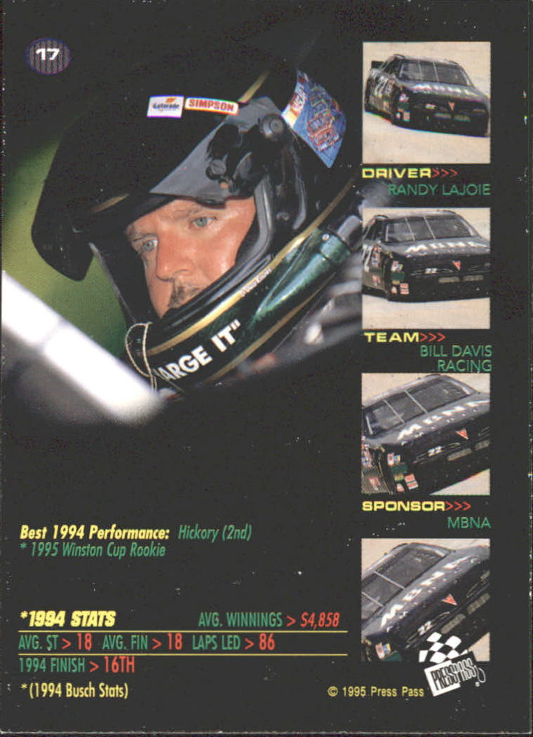 1995 VIP #17 Randy LaJoie back image