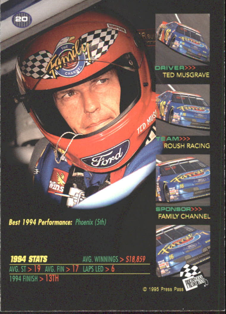 1995 VIP #20 Ted Musgrave back image