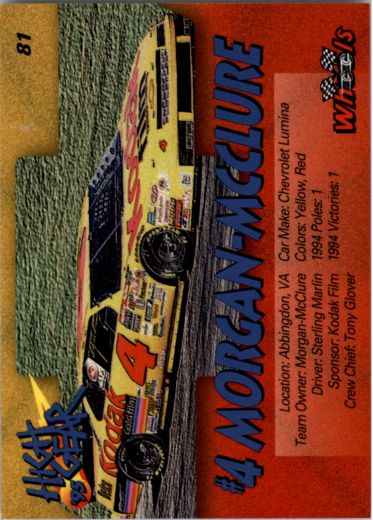 1995 Wheels High Gear #81 Sterling Marlin's Car back image
