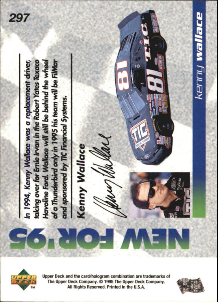 1995 Upper Deck #297 Kenny Wallace's Car back image