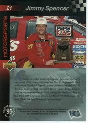 1995 Upper Deck Silver Signature/Electric Silver #21 Jimmy Spencer back image