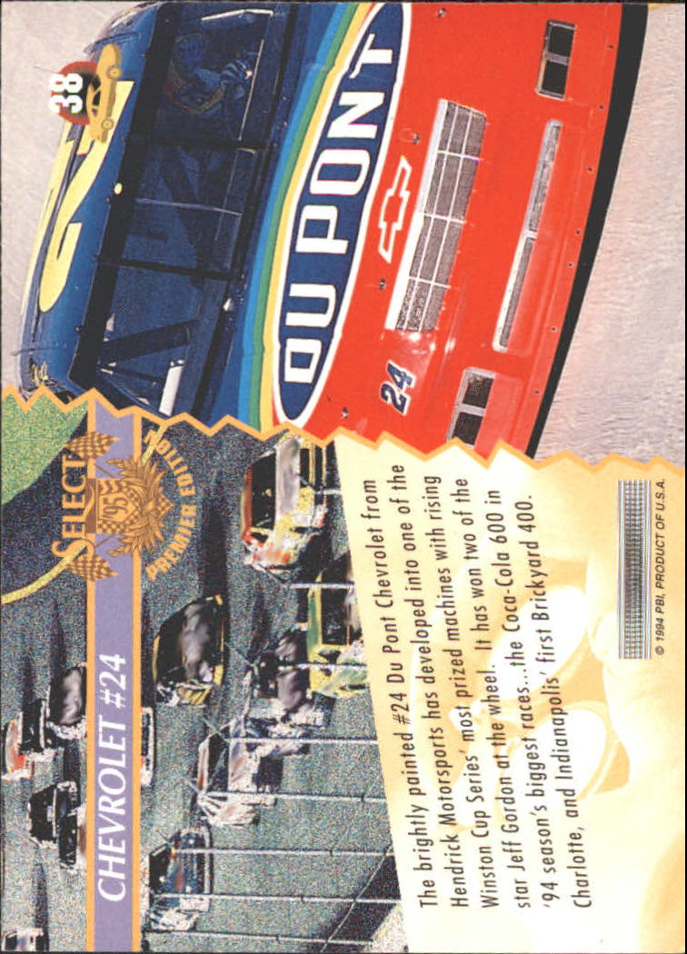 1995 Select #38 Jeff Gordon's Car back image