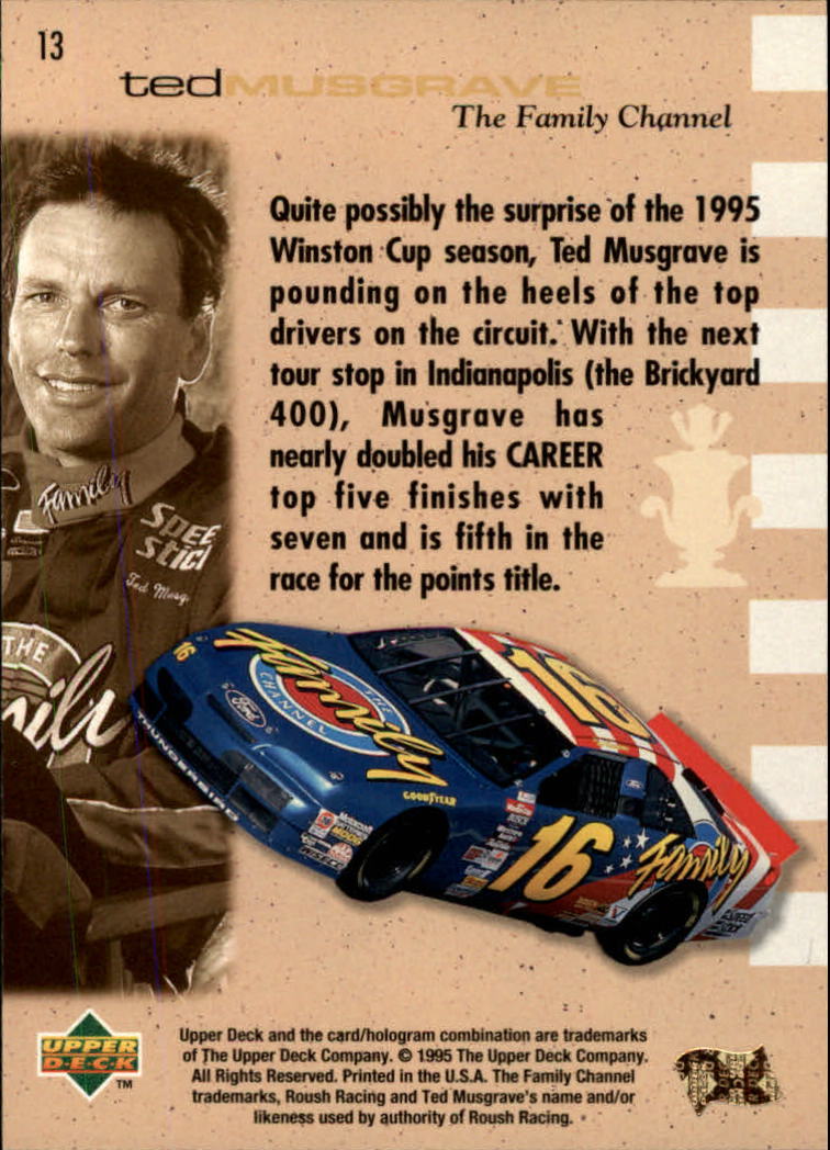 1995 SP #13 Ted Musgrave CC back image