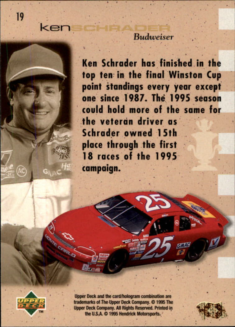 1995 SP #19 Ken Schrader CC back image