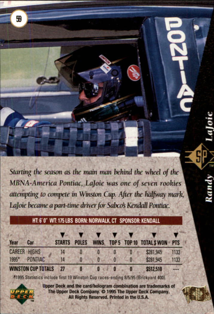 1995 SP #59 Randy LaJoie back image