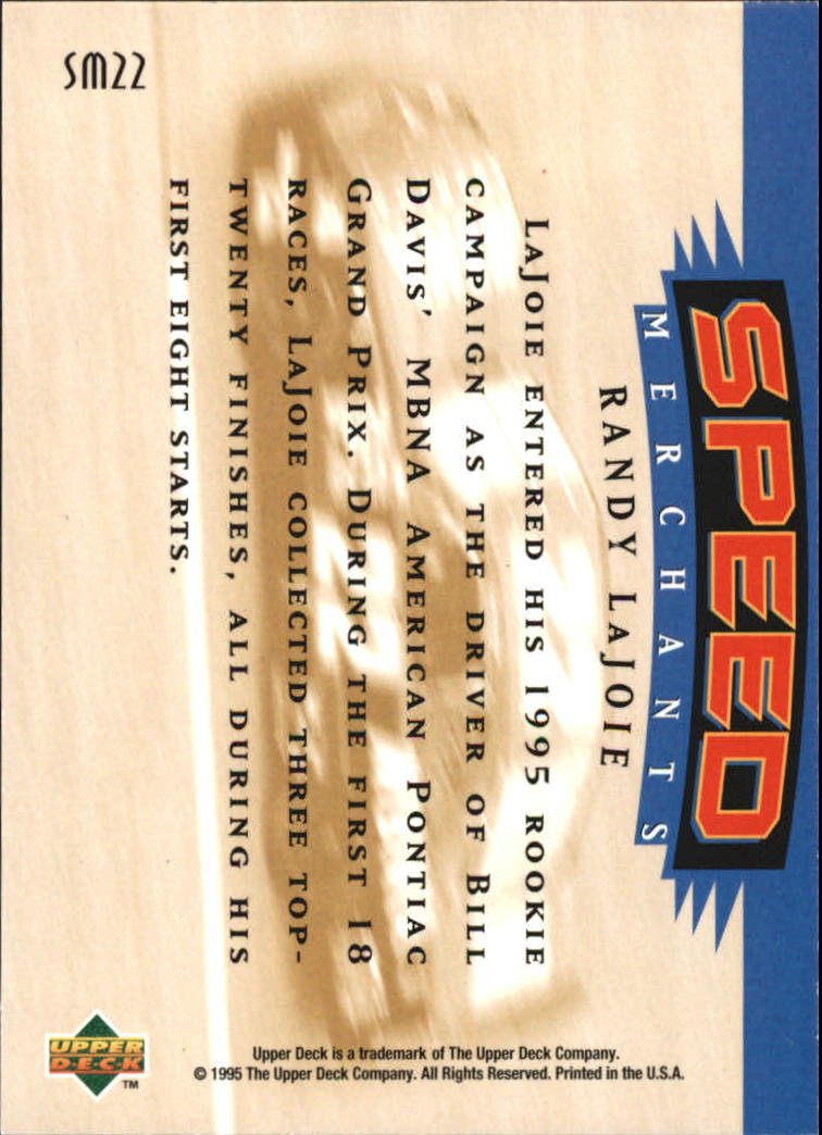 1995 SP Speed Merchants #SM22 Randy LaJoie back image
