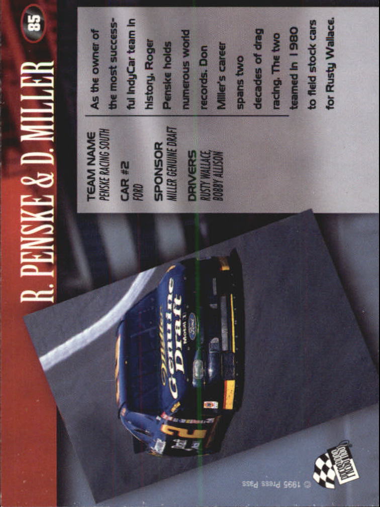 1995 Press Pass #85 Roger Penske/Don Miller back image