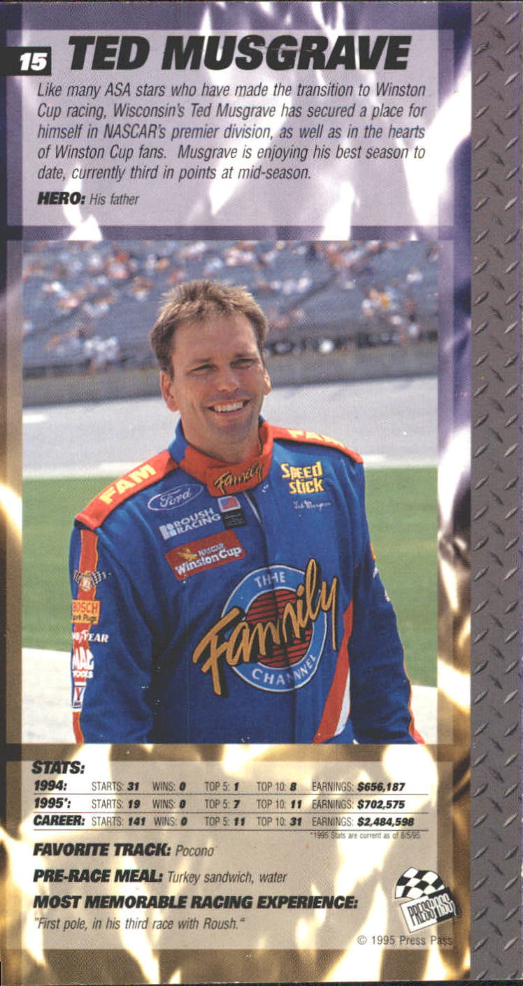 1995 Press Pass Optima XL #15 Ted Musgrave back image