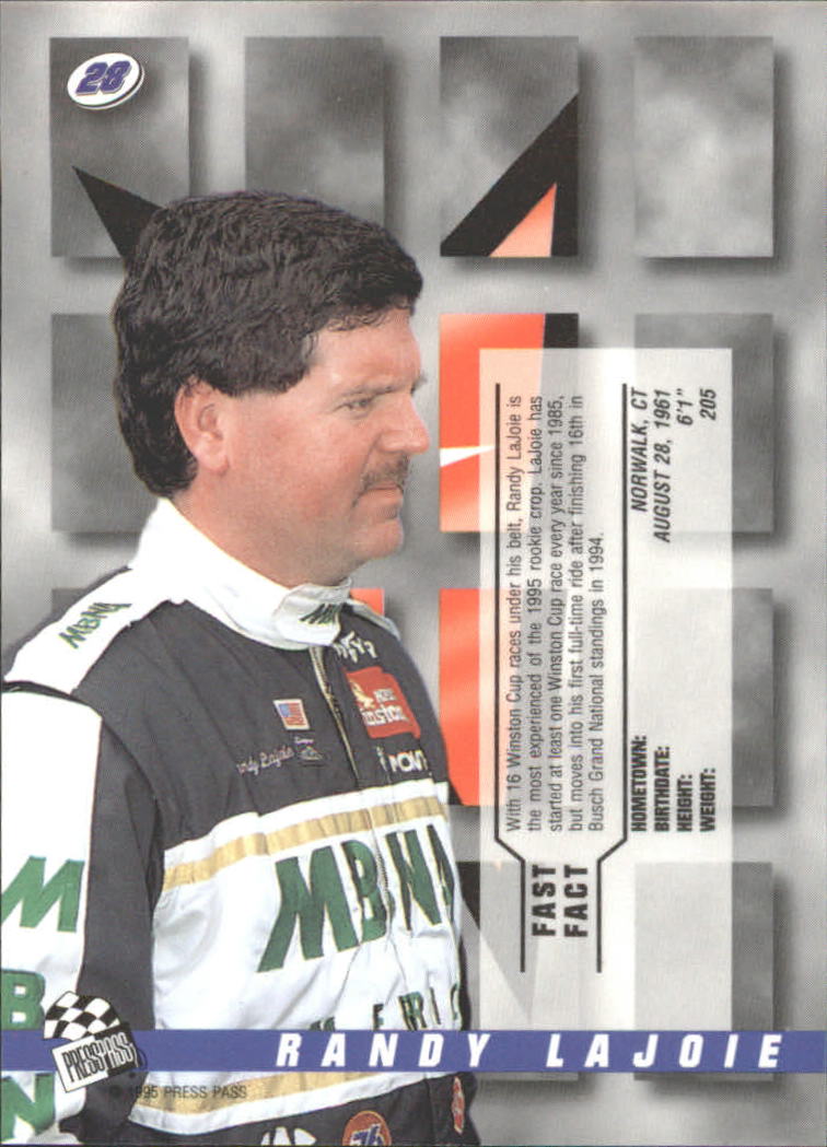 1995 Press Pass Premium #28 Randy LaJoie back image