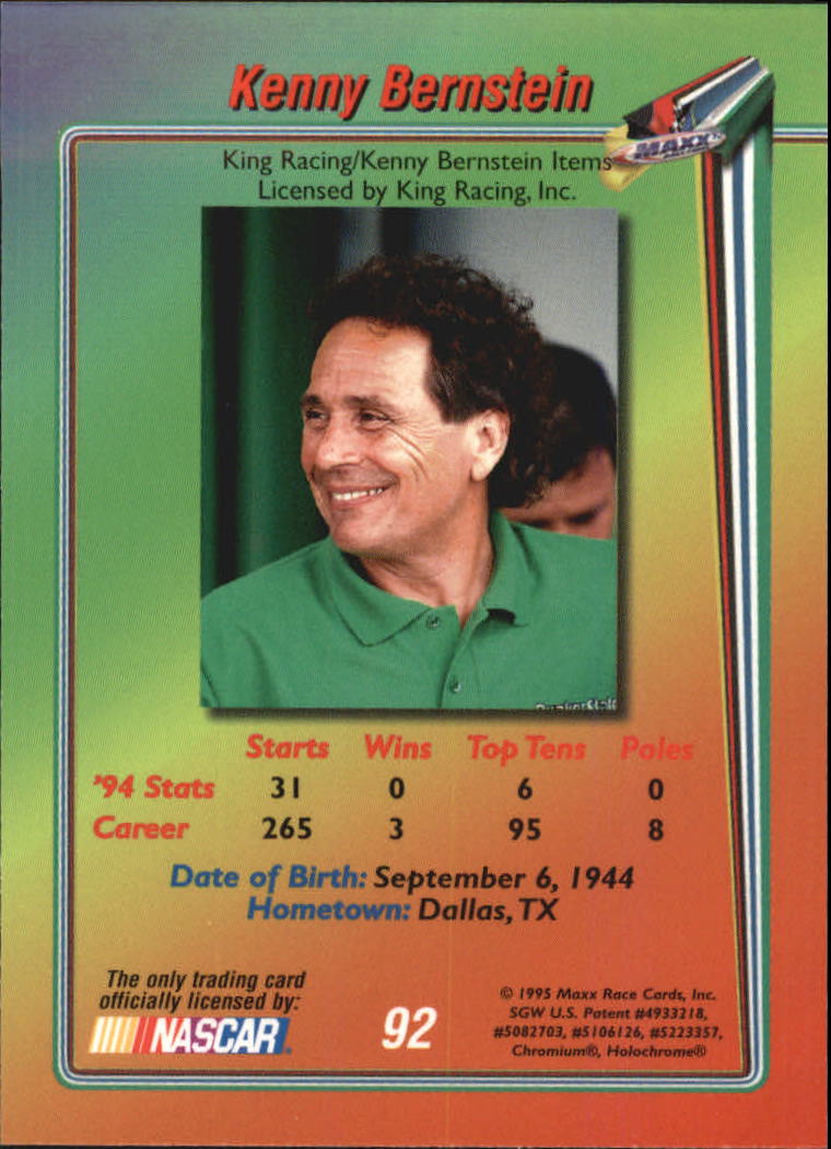 B1365- 1995 Maxx Premier Plus Racing 1-183 +Inserts -You Pick- 15+ FREE US SHIP - Picture 179 of 361