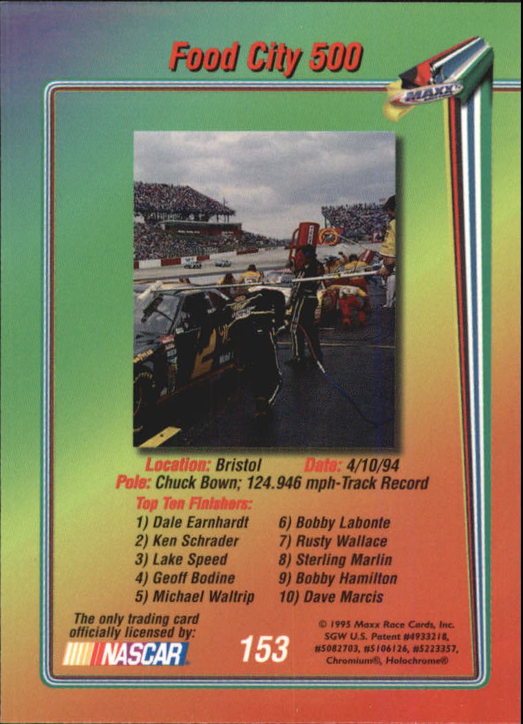 1995 Maxx Premier Plus #153 Rusty Wallace in Pits/Victory Lane back image