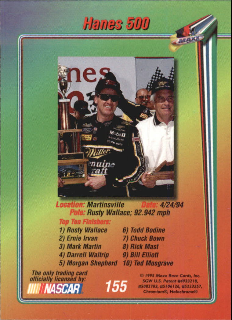 B1365- 1995 Maxx Premier Plus Racing 1-183 +Inserts -You Pick- 15+ FREE US SHIP - Picture 305 of 361