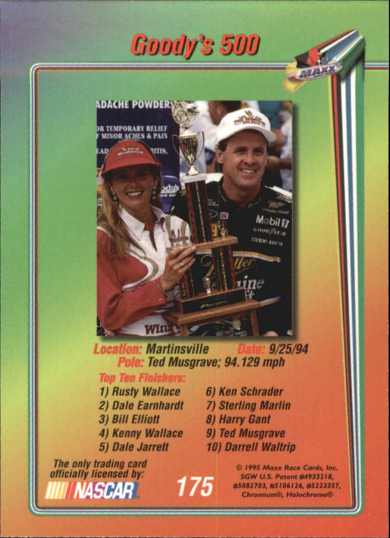 B1365- 1995 Maxx Premier Plus Racing 1-183 +Inserts -You Pick- 15+ FREE US SHIP - Picture 345 of 361