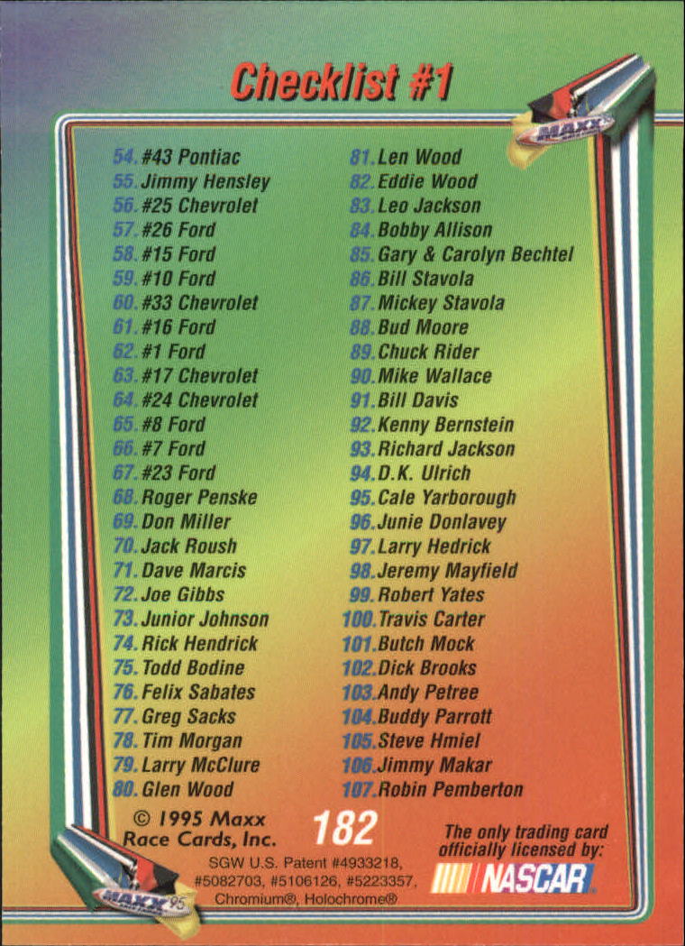 B1365- 1995 Maxx Premier Plus Racing 1-183 +Inserts -You Pick- 15+ FREE US SHIP - Picture 359 of 361
