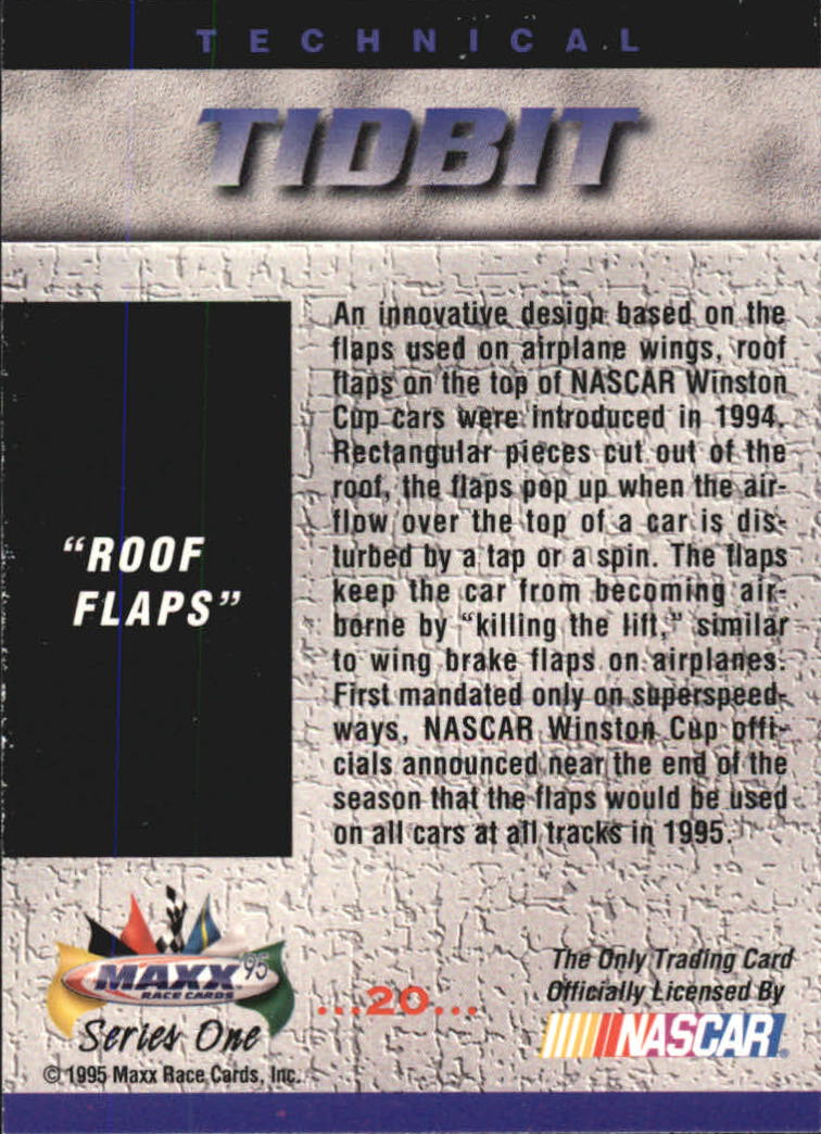 1995 Maxx #20 Technical Tidbit/Roof Flaps back image
