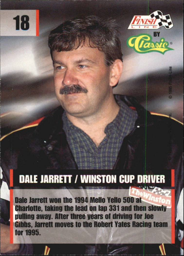 1995 Finish Line #18 Dale Jarrett back image
